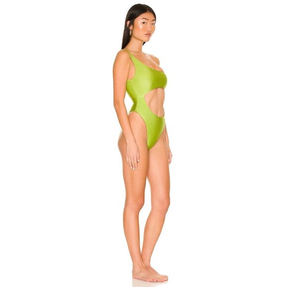 JADE SWIM Luna One Piece in Palm Sheen Green - Picture 2 of 3
